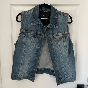 BDG Denim Jean Studded Vest Button Down
